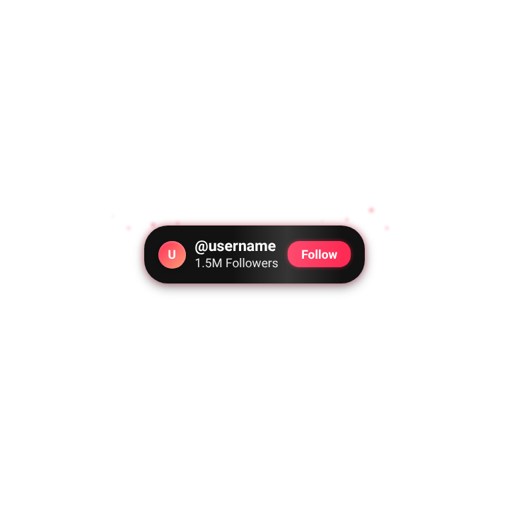 TikTok Style Animated Follow Notification