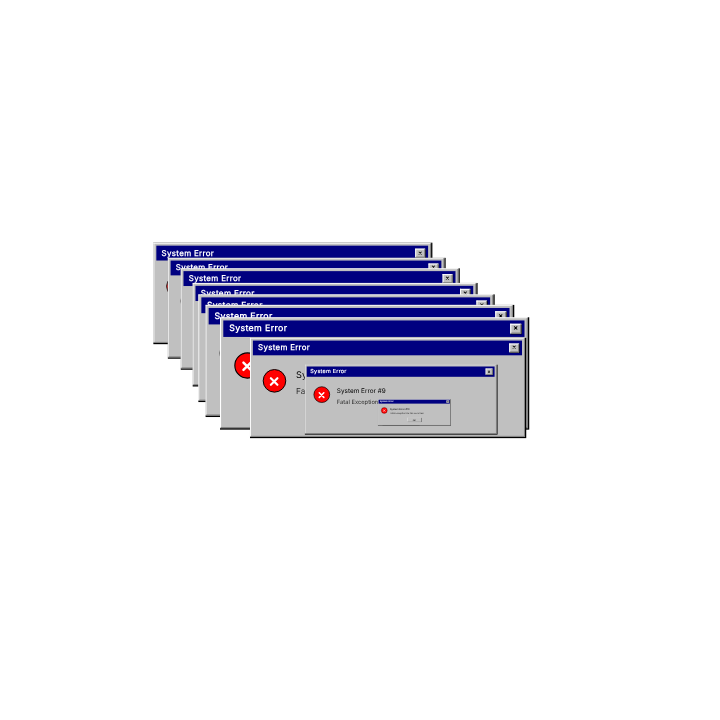 Retro Windows 95 Error Pop-up Cascade