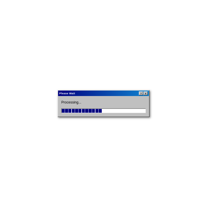 Windows 95 Retro Progress Bar Window