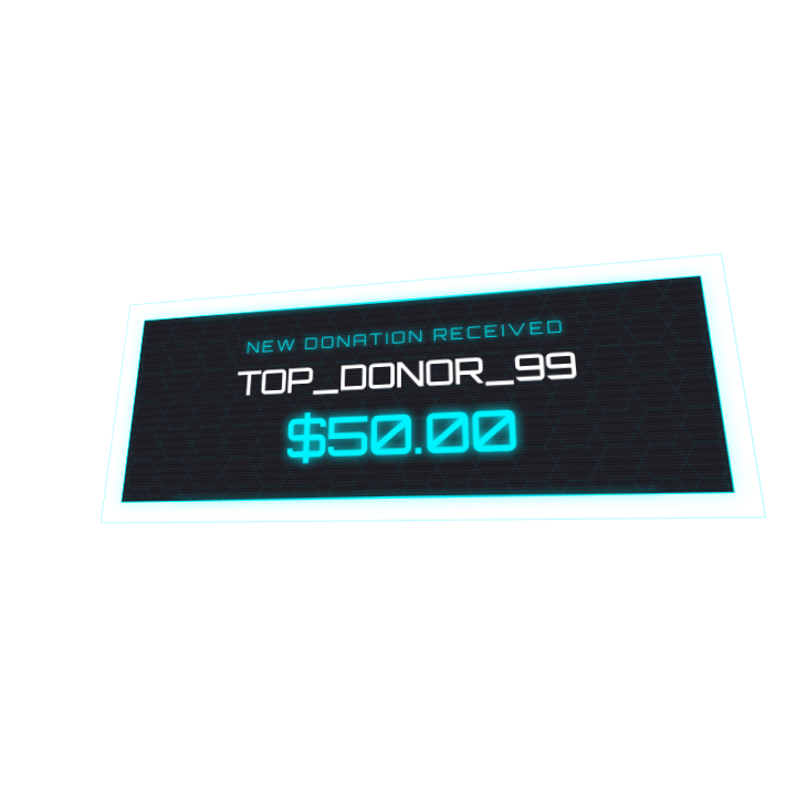 Cyberpunk Sci-Fi Donation Alert Overlay